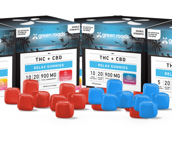 GREEN ROADS WORLD CBD + THC Relax Gummies – Double Strength