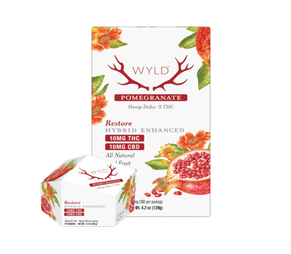 Wyld Delta-9 Gummies - Pomegranate 1:1 THC:CBD - Restore-10mg