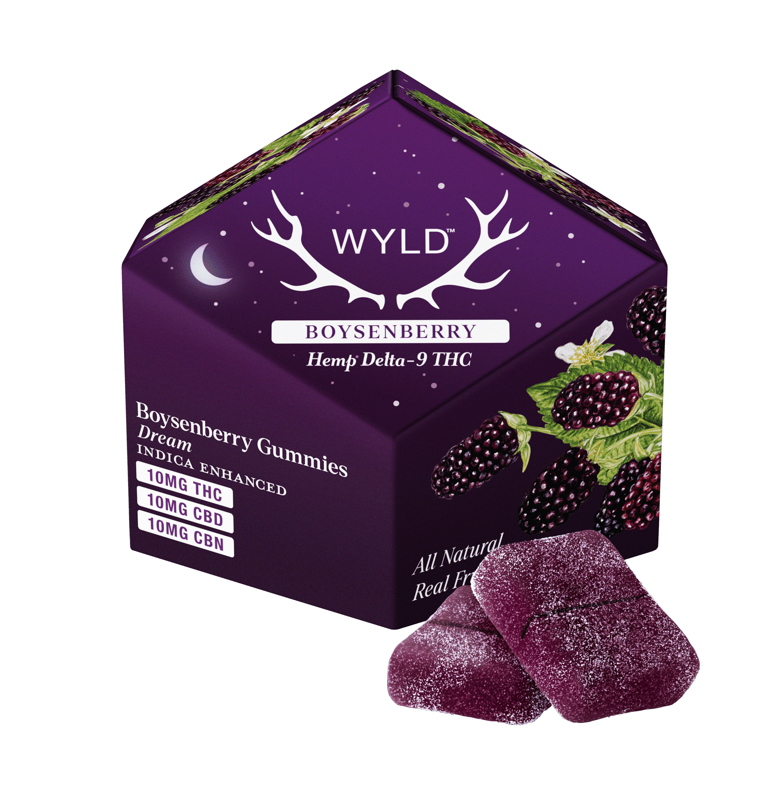 Wyld Delta-9 Gummies - Boysenberry 1:1 THC:CBN Gummies - Dream -10mg