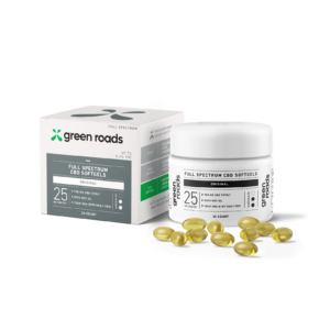 GREEN ROADS WORLD Full Spectrum CBD Softgels – 25mg